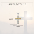 wholesale 925 Sterling Silver Cross Pendant Necklace With Yellow Cubic Zirconia For Women-0-3